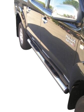 Toyota Hi-Lux 06'- (DC) Side  bars with 2 steps