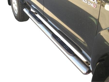 Toyota Hi-Lux 06'- (DC) Oval side bars with 2 steps