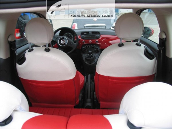 Fiat 500 Interior upgrade Red/White