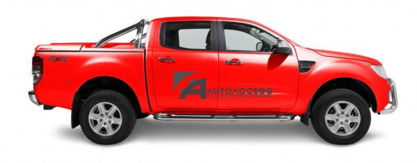 Sportlid Ford Ranger 3Pc DC '11 - Colorado Red 73B with OE Rollbar