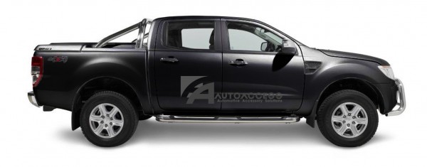 Sportlid Ford Ranger 3Pc DC '11 - Panther Black 73I with OE Rollbar