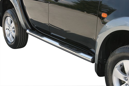 Mitsubishi L200 '06 Oval Side bars with 2 steps (DC)