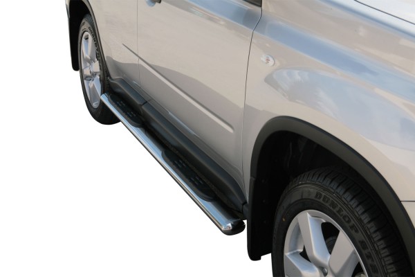 Nissan X-trail '07 Oval Side bars 76 mm with 2 steps