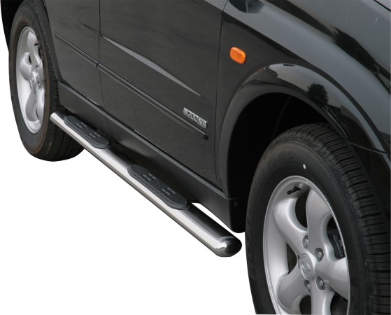 SsangYong Kyron '07 Oval side bars 76 mm with 2 steps