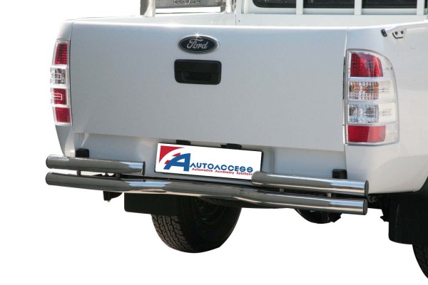 Ford Ranger  07 Rear Bumper double tube inox 63mm with OE towbar