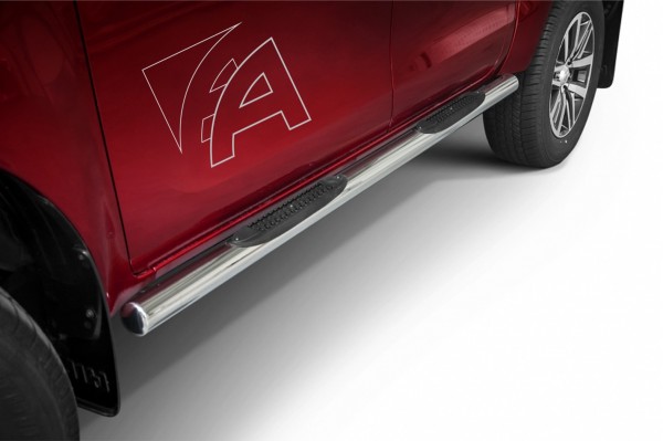 Toyota Hilux '15 Side bars with plastic steps 70 mm