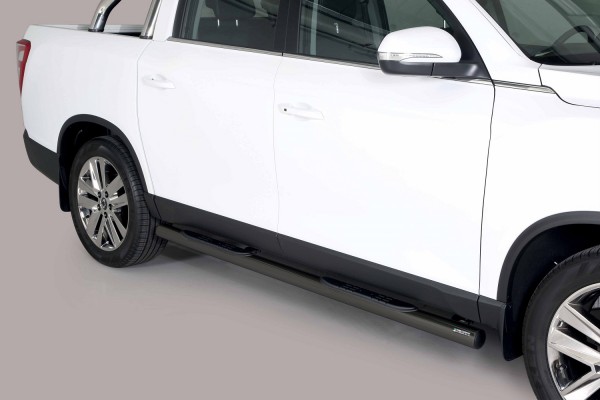 SsangYong Musso '18 Side bar with steps 76mm Black