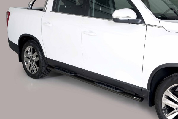 SsangYong Musso '18 Oval side bar with steps Black